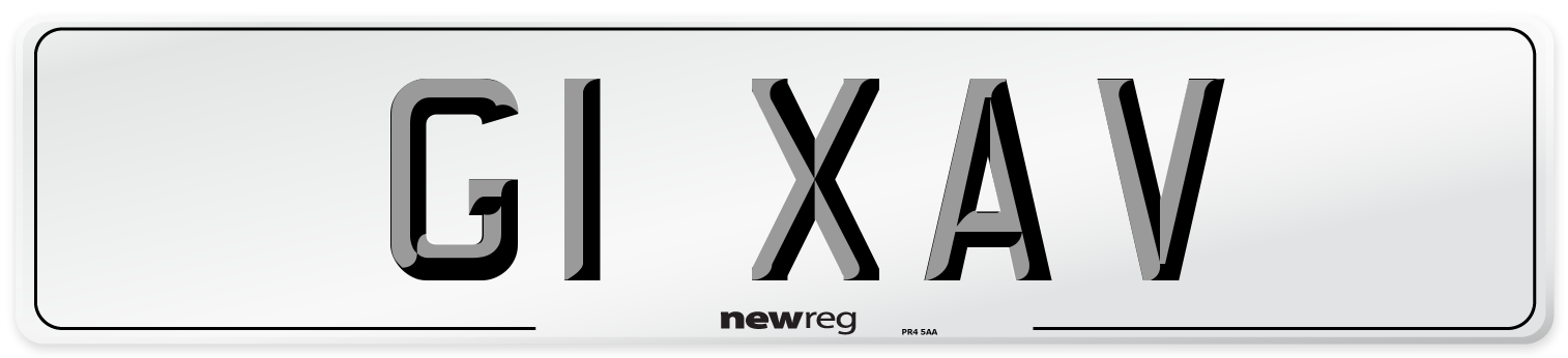 G1 XAV Number Plate from New Reg